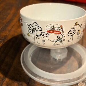 Disney Hand Painted Bowl - White with Black Accents